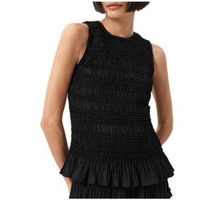 All Saints Textured Black Sleeveless Top